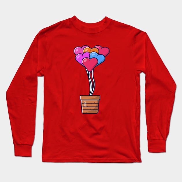 Love Air Balloon Long Sleeve T-Shirt by KH Studio